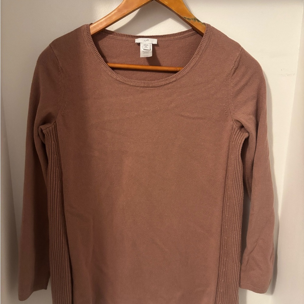 J.Jill 3/4 Sleeve Top, Dusty Rose, Forward Seams, Women’s Size XS